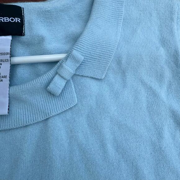 Sag Harbor Light Blue 3/4 Sleeve Knit Top - Size L - Picture 3 of 6